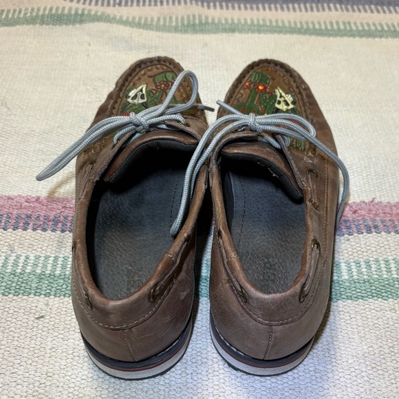 Roper Wom’s 7 Desert Painted Leather Loafers Cowboy Western Skulls Cactus Flower - Picture 4 of 11
